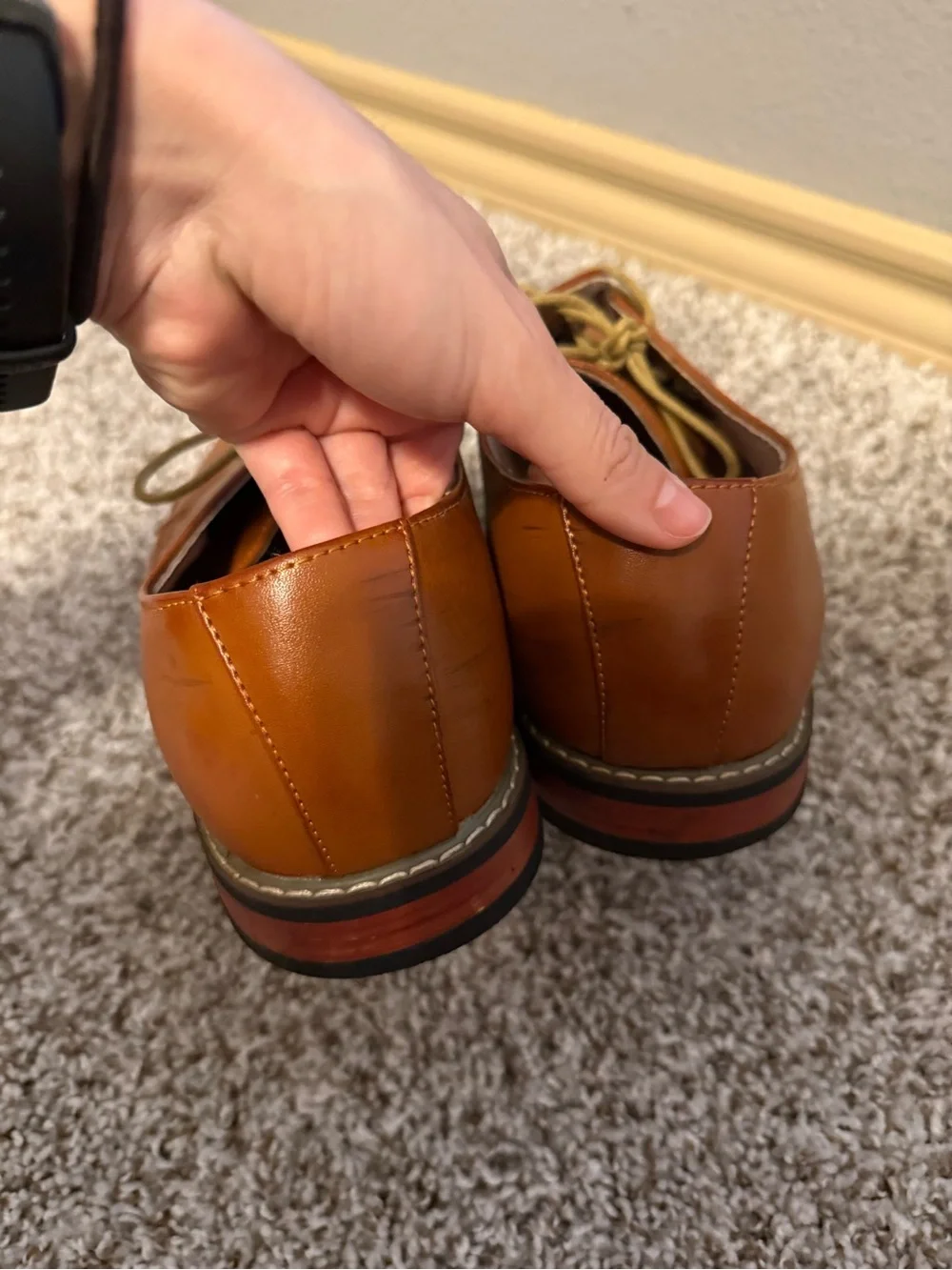 Men's Tan Leather Oxford Shoes